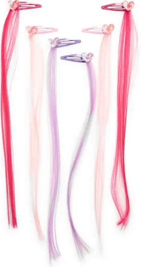 Capelli New York Kids' Assorted 6-Pack Faux Hair Heart Clips | Nordstrom | Nordstrom