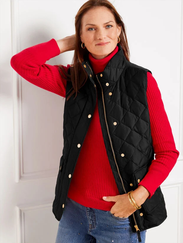 Quilted Down Puffer Vest - Solid | Talbots