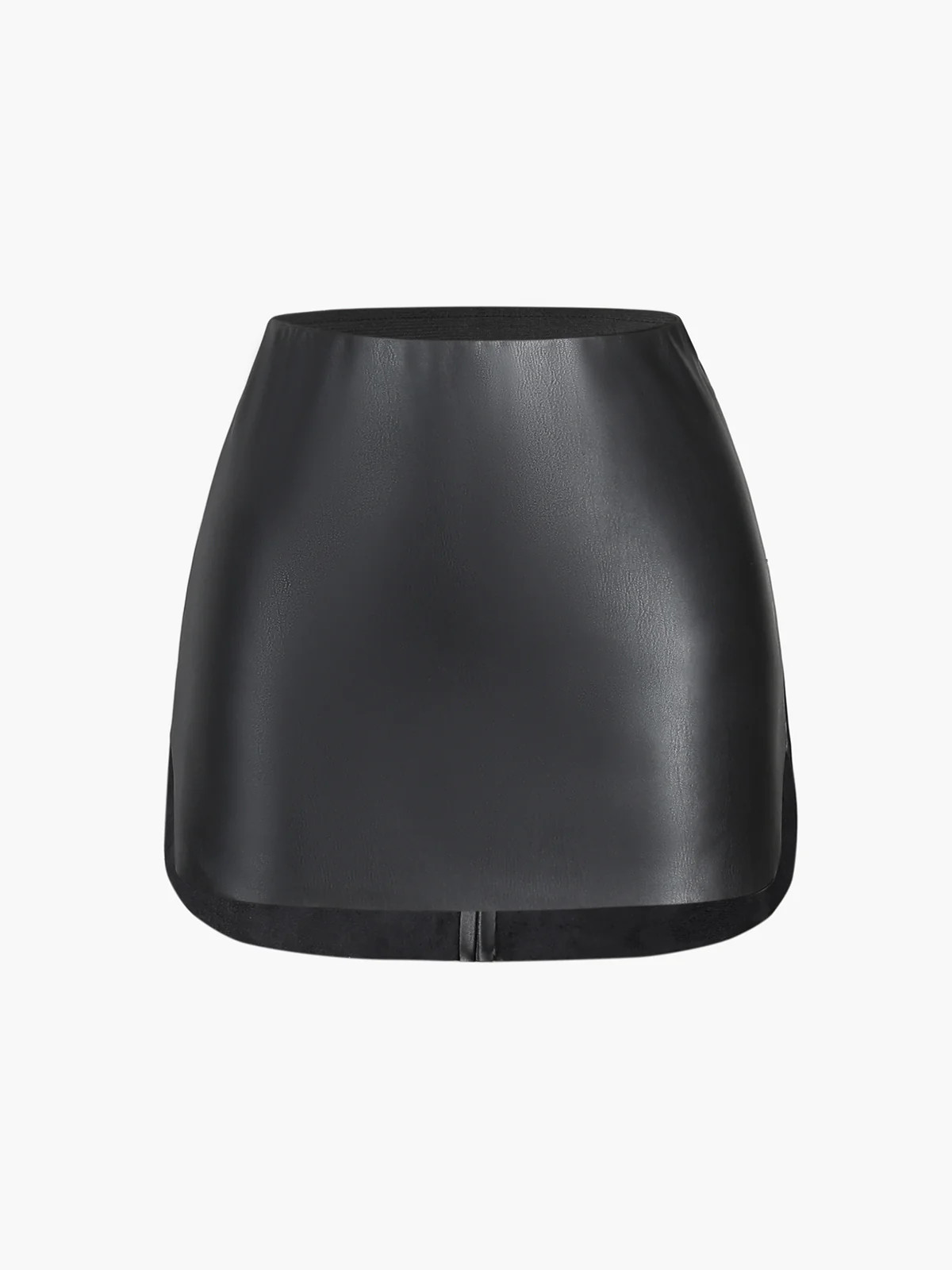 Faux Leather Zippered Mini Skirt | Commense