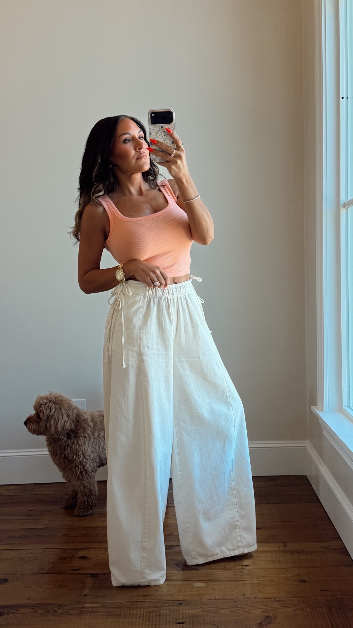 Today’s ootd 

My current favorite tanks and own these pants in 2 colors! 

In an xs in both tank