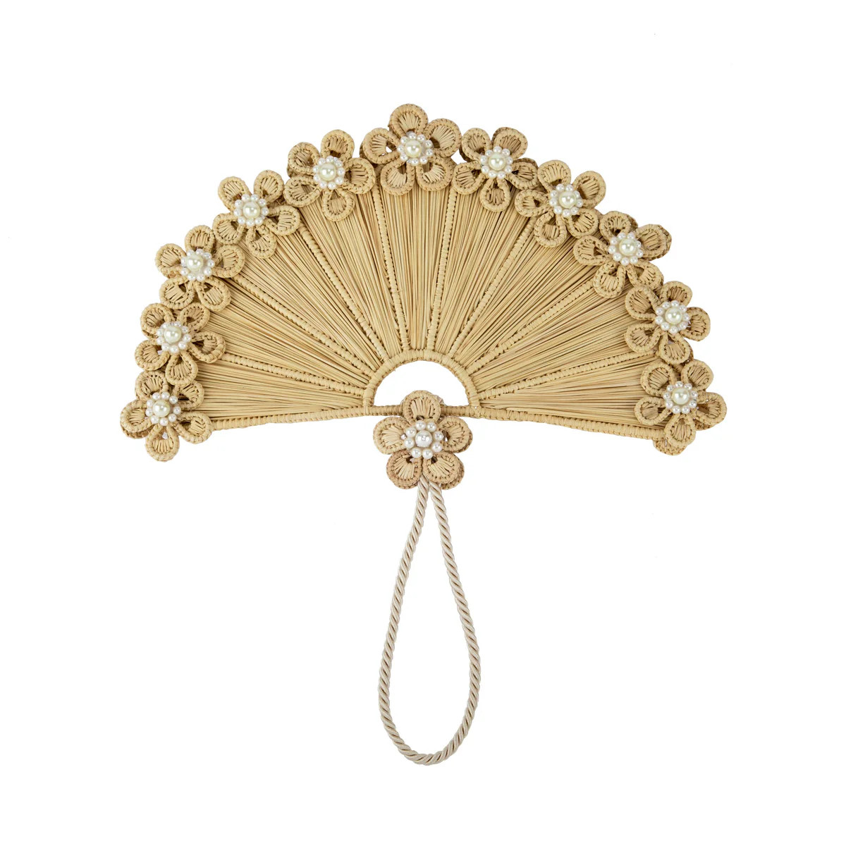 Flower Iraca Fan in Natural | Over The Moon