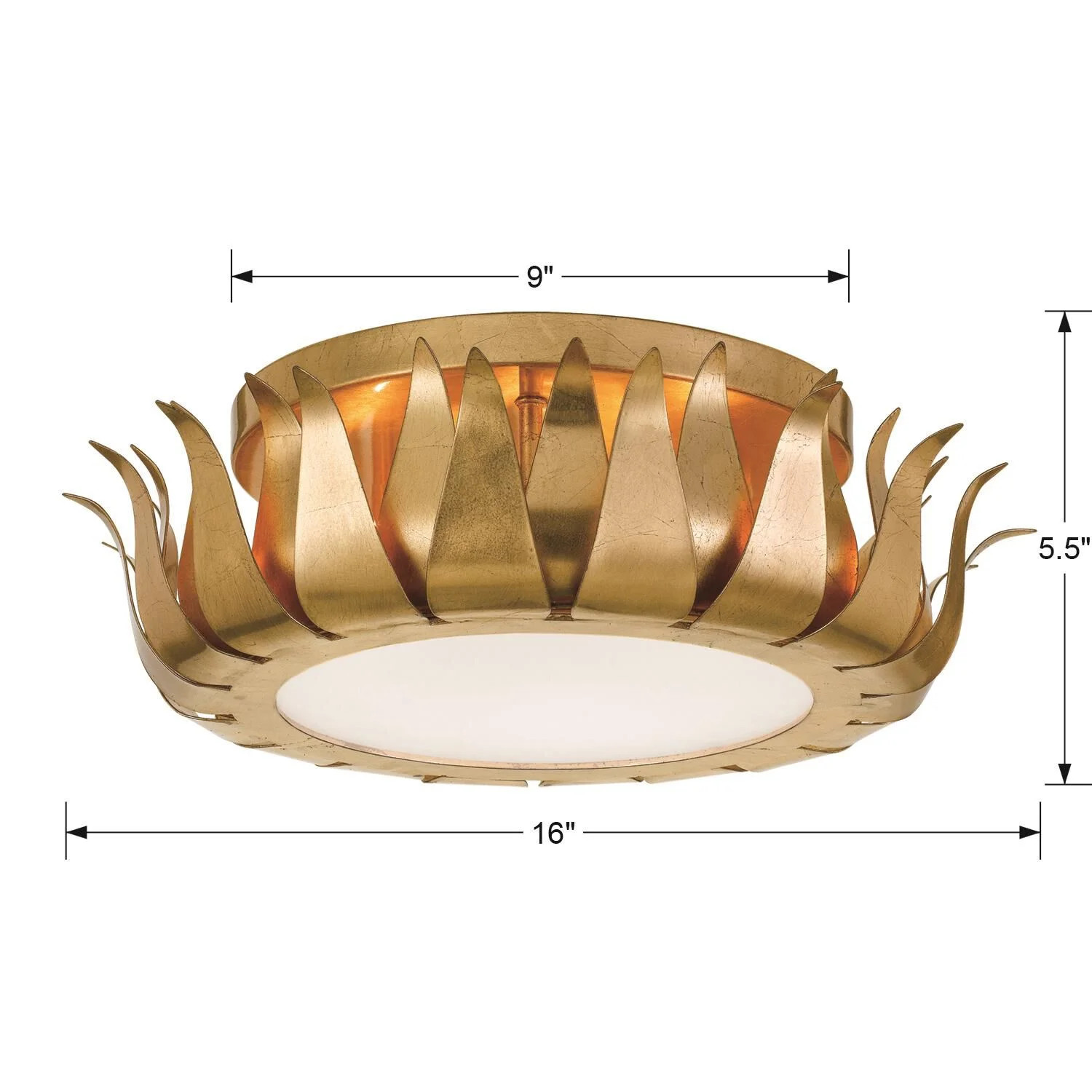 Broche 16 Inch 3 Light Semi Flush Mount by Crystorama | 1800 Lighting