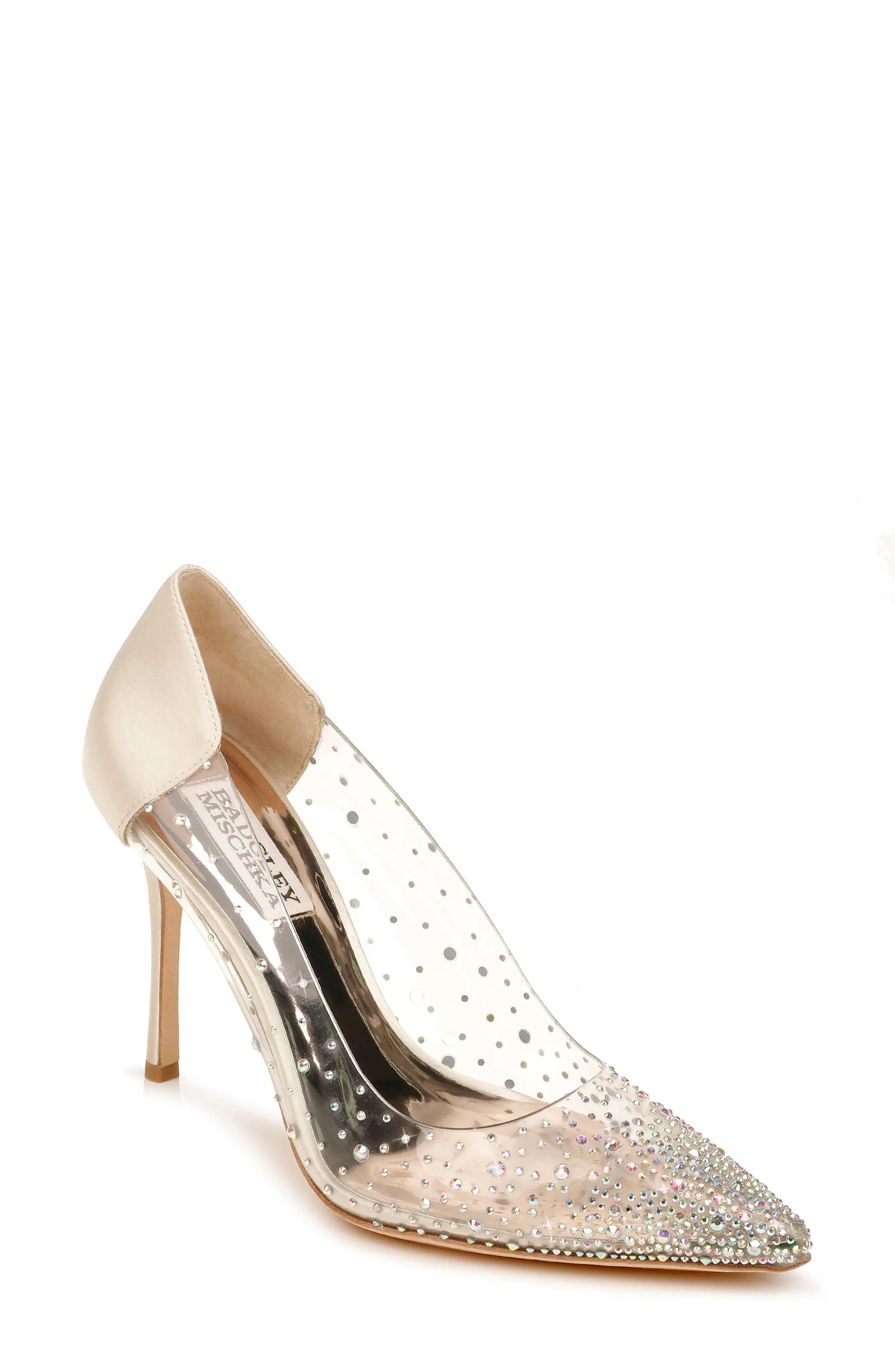 Women's Badgley Mischka Collection Gisela Embellished Pointed Toe Pump, Size 7.5 M - Ivory | Nordstrom