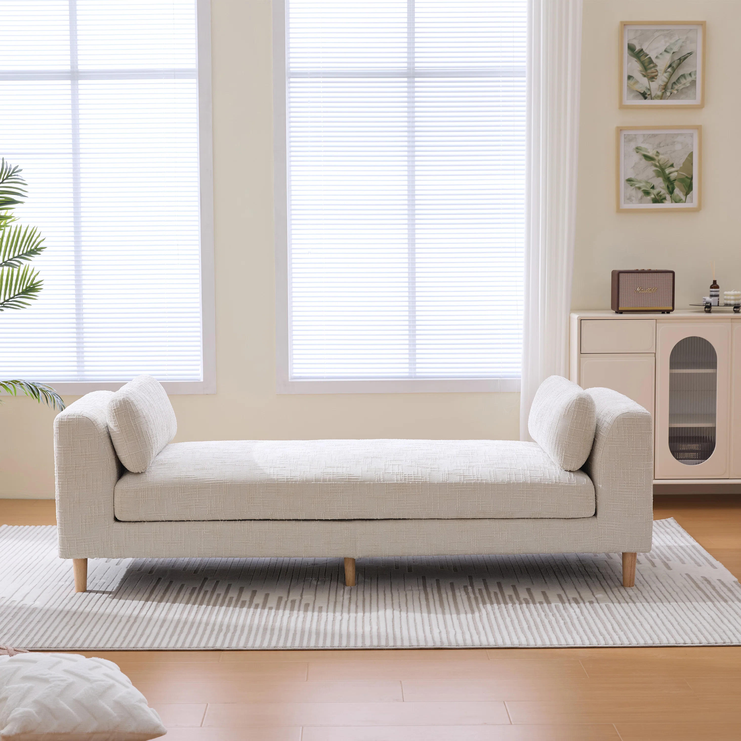 Upholstered Accent Bench With Two Pillows | Wayfair North America