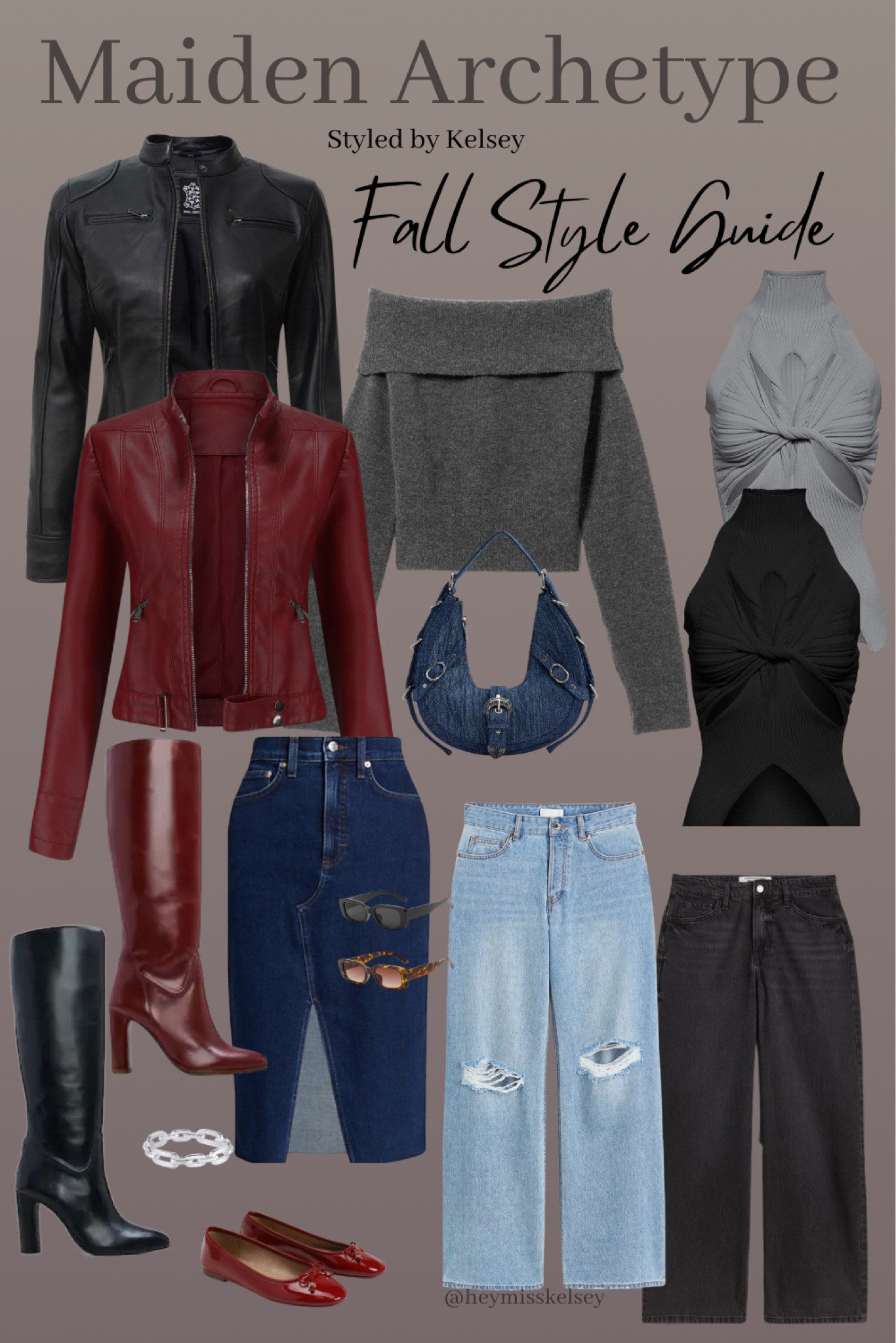 I love creating style guides based on the 7 feminine archetypes. It’s a great way to incorporate your personality or essence into your wardrobe.  The maiden is associated with trendy, flirty and fun clothing. 

For the fall I love the red ballet flat trend and biker jackets. I also included a cute denim skirt and some ripped straight leg jeans which are always in style. And of course I included a few cozy sweaters which are great for going out or a casual fall day. 🍂

I hope you enjoy this style guide for fall outfit ideas! For more information about style archetypes follow me on IG 📸  @heymisskelsey 

#LTKsalealert #LTKstyletip #LTKSeasonal