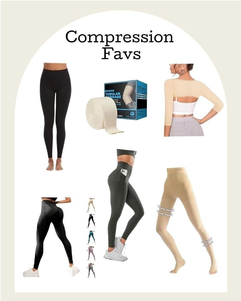 Compression has been a non-negotiable for my lipedema surgery recovery… but I had to find what actually worked for my body.

The standard thigh garment (with the slit) was a no for me… it rubbed my incisions, so I switched to Bestster and never looked back.

For my arms, I came home with ace bandages. Tried my pre-op arm garment but it irritated my underarms. Around 2 weeks post-op I switched to tubular bandages… way more comfortable.

Now I rotate daily:
• Fanka (my fave but $$$)
• Spanx (love that they pass as leggings)
• Slimove (budget-friendly)

Scar care:
• Tape at 2 weeks once fully closed with thighs
• Gel at 4 weeks
• Just starting tape on my arms now that my underarms finally closed .

Y’all know…there’s no cure for lipedema… compression is a lifestyle now. Sharing what’s been working for me 🖤

#lipedema

#LTKActive #LTKfitnessgoals #LTKselfcare