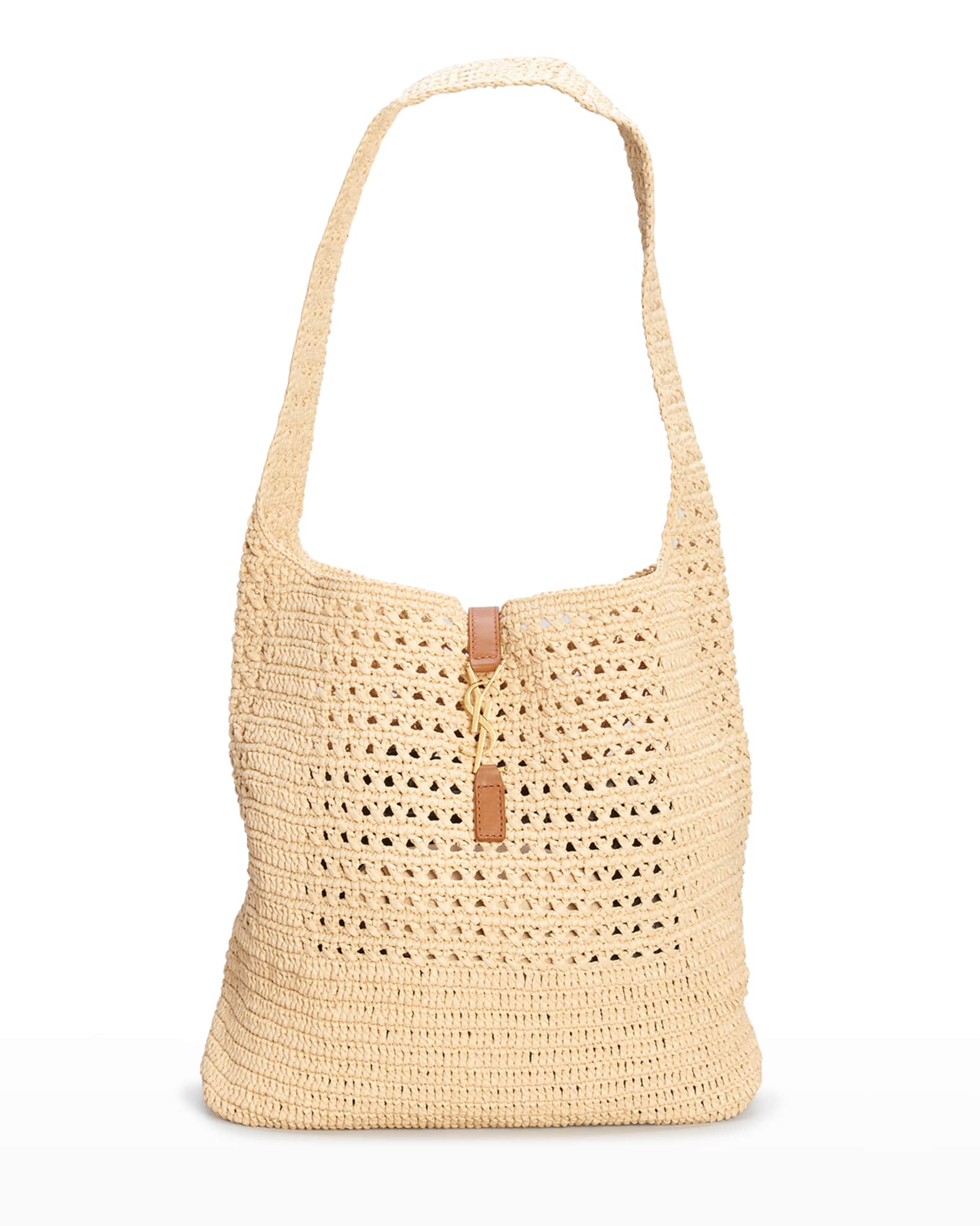 YSL Crochet Raffia Hobo Bag | Neiman Marcus