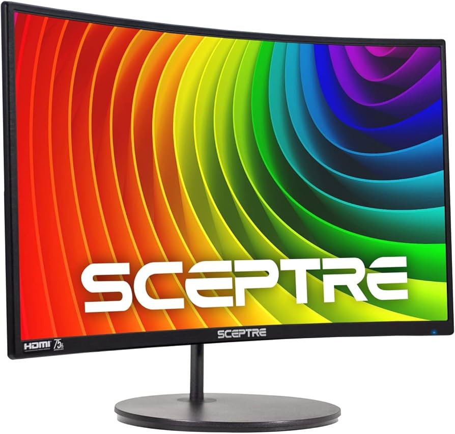 Sceptre Curved 27" FHD 1080p Gaming Monitor R1500 98% sRGB HDMI VGA 75Hz Build-in Speakers, Blue ... | Amazon (US)