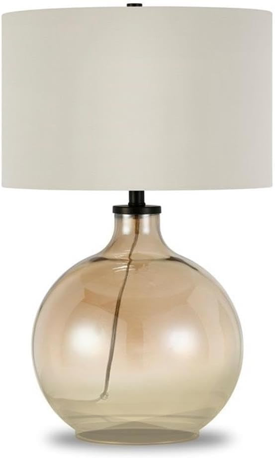 Laelia 24.75" Tall Table Lamp with Fabric Shade in Gold Luster Glass/White | Amazon (US)