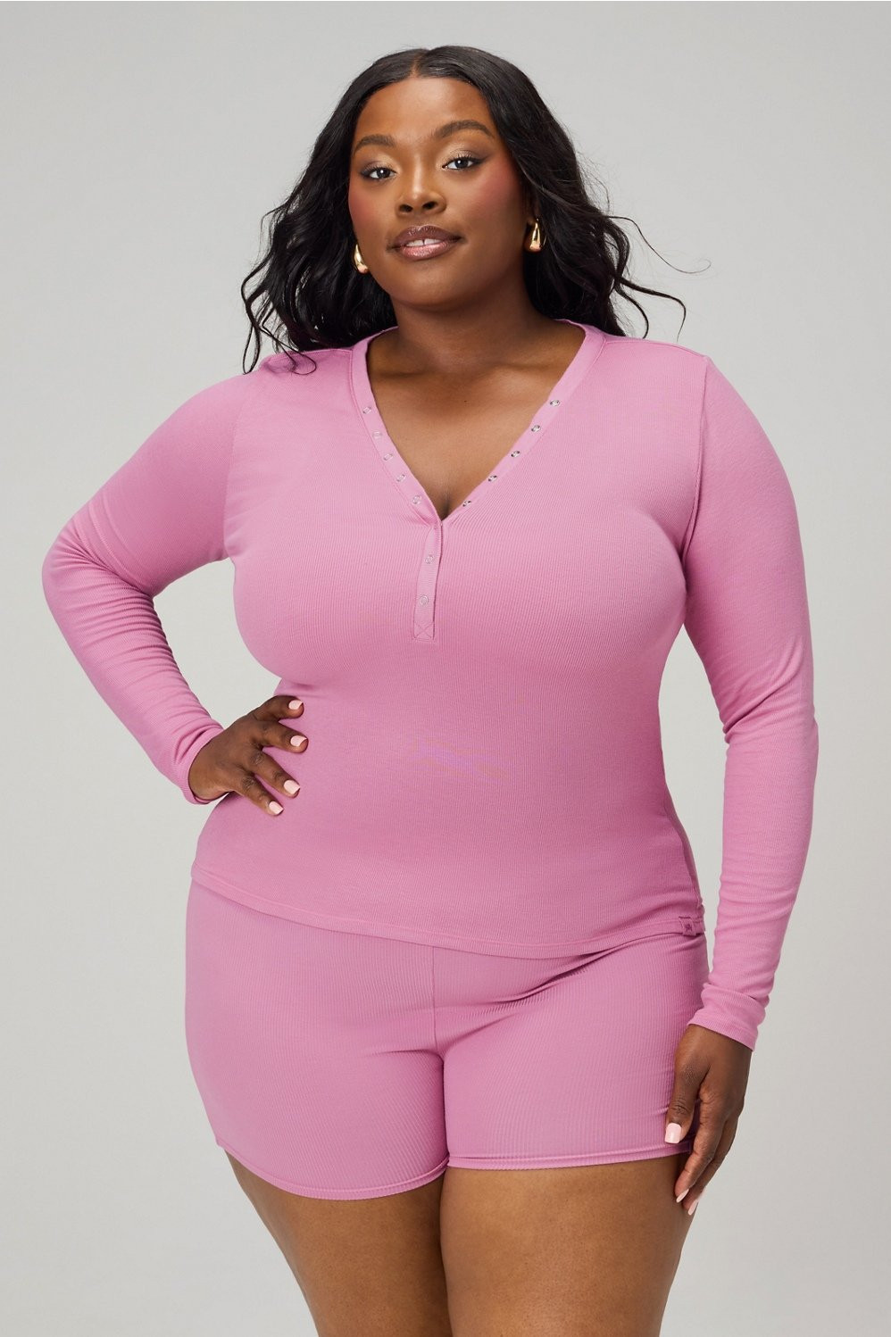 Soft Rib Long Sleeve Henley | Fabletics