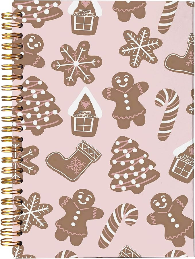 Christmas Notebook, Christmas Journal, Pink Christmas Gingerbread Cookies Notebook Journal for Wo... | Amazon (US)