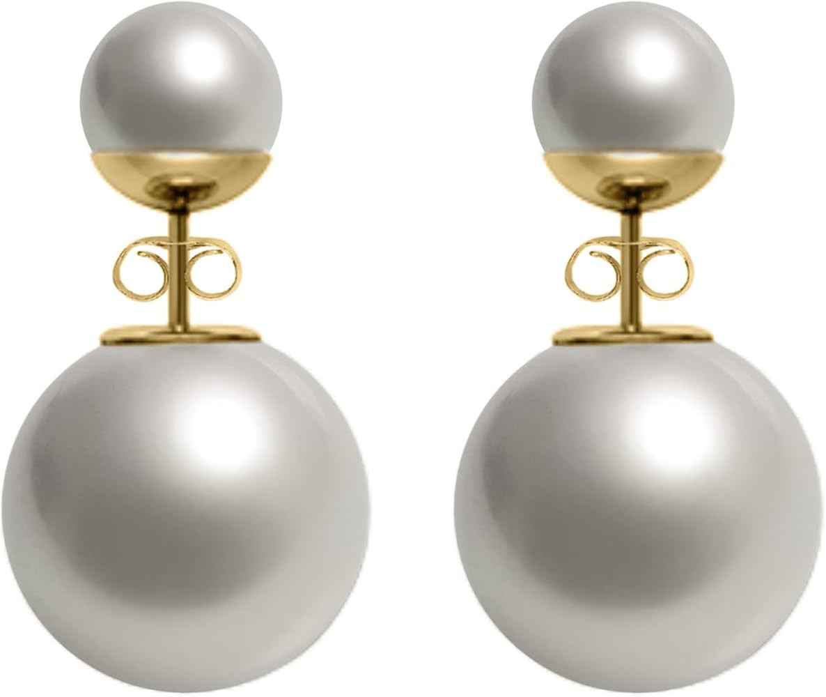 HighSpark Double Sided Pearl Earrings - Pearl Front Back Earrings - Many Styles - Stunning Gift | Amazon (US)