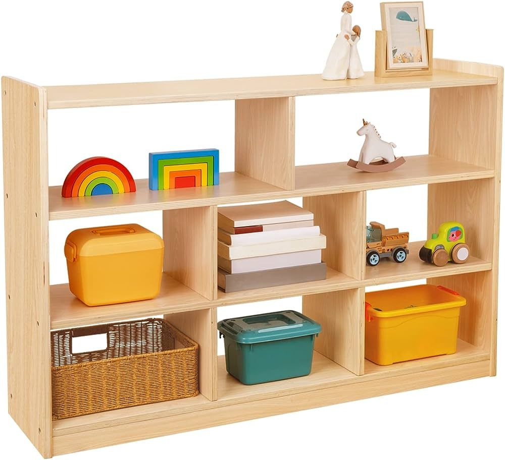 TOOKYLAND Montessori Shelf 8-Section Wood Storage Cabinet, Montessori Bookshelf for Kids, Toy Org... | Amazon (US)