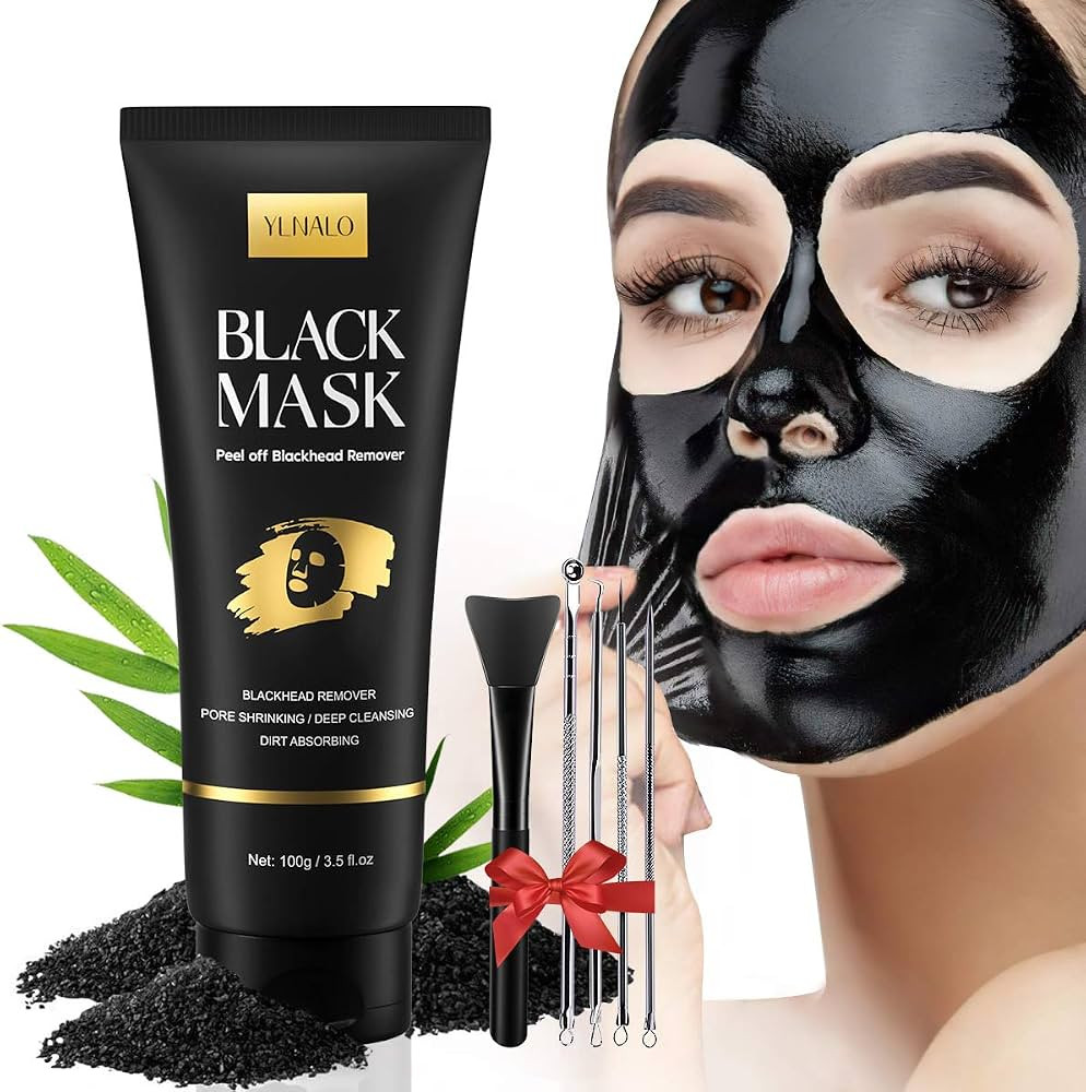 YLNALO Blackhead Remover Mask Kit, Charcoal Peel Off Facial Mask with Brush and Pimple Extractors... | Amazon (US)