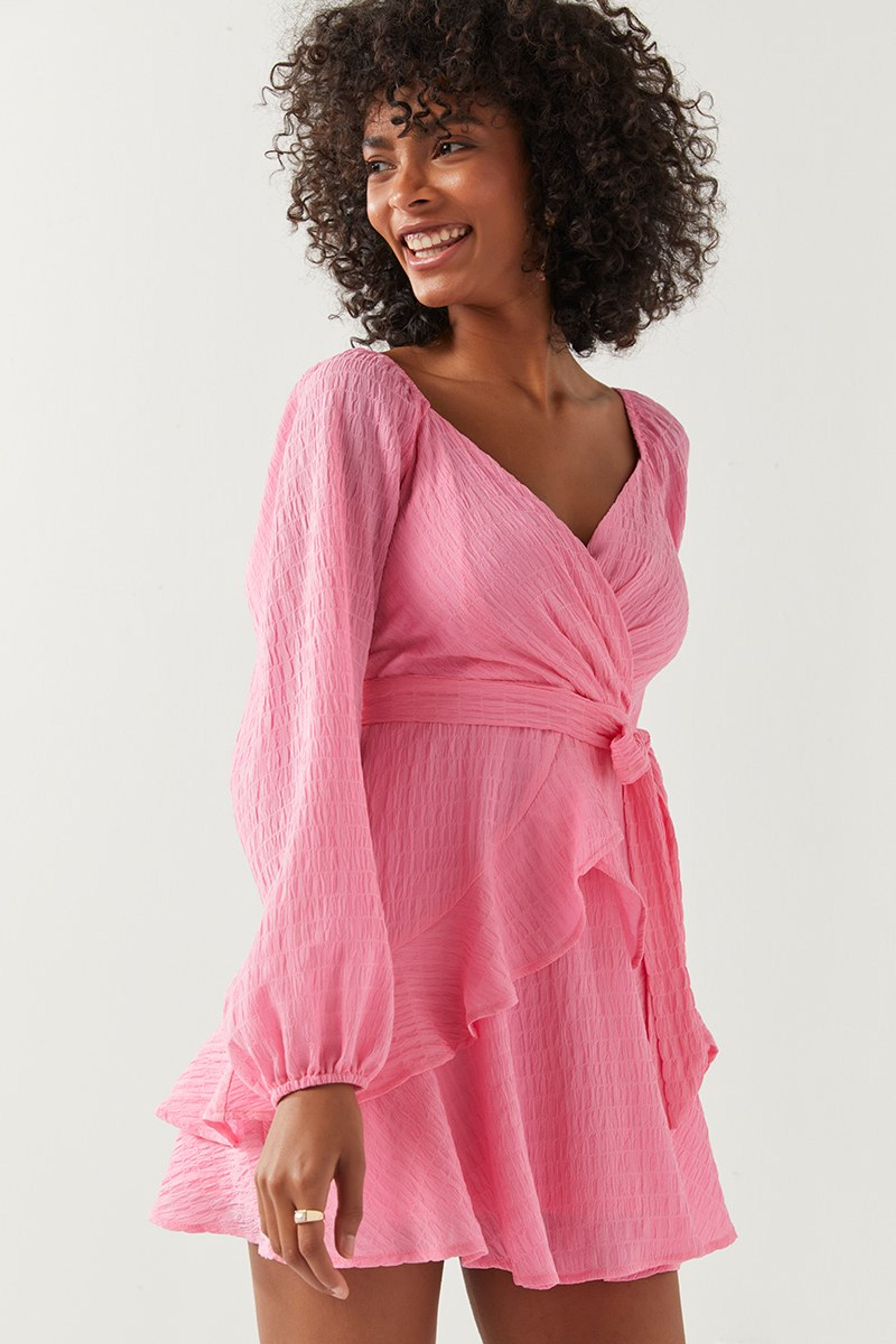 Wynonna Textured Ruffle Dress | Francesca's