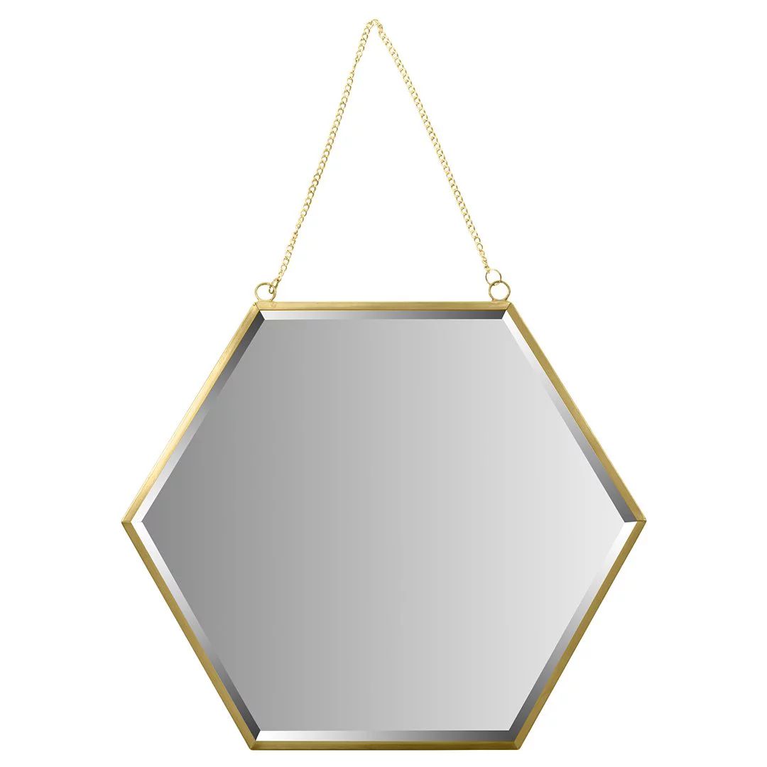 Koyal Wholesale Gold Beveled Hexagon Mirror for Wall Decor, Modern Hanging Home Décor, 12 Inch W... | Walmart (US)