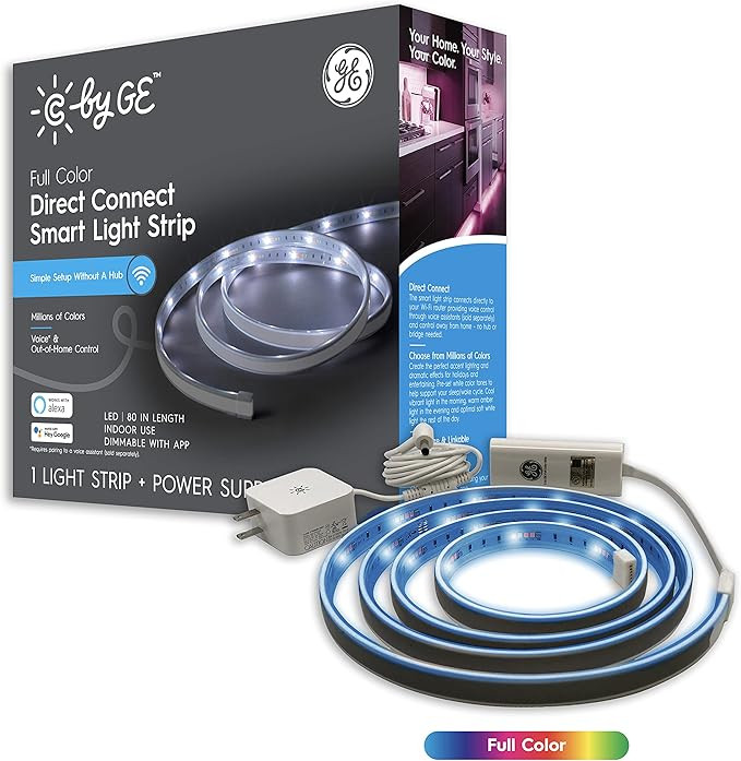 C by GE Full Color Direct Connect LED Light Strip (80-inch Smart LED Light Strip + Power Supply),... | Amazon (US)