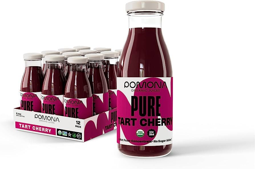 Pomona Organic Juices Pure Tart Cherry Juice, Cold Pressed Organic Juice, Non-GMO, No Sugar Added... | Amazon (US)
