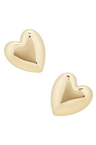 Jennifer Fisher Small Puffy Heart Earrings in Yellow Gold | FWRD | FWRD 