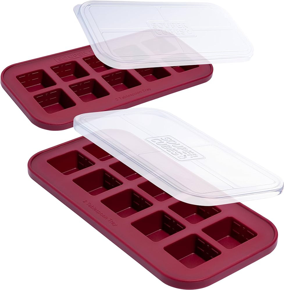 Souper Cubes 2 Tbsp Silicone Freezer Molds With Lids - Silicone Herb Freezer Molds - Silicone Fre... | Amazon (US)