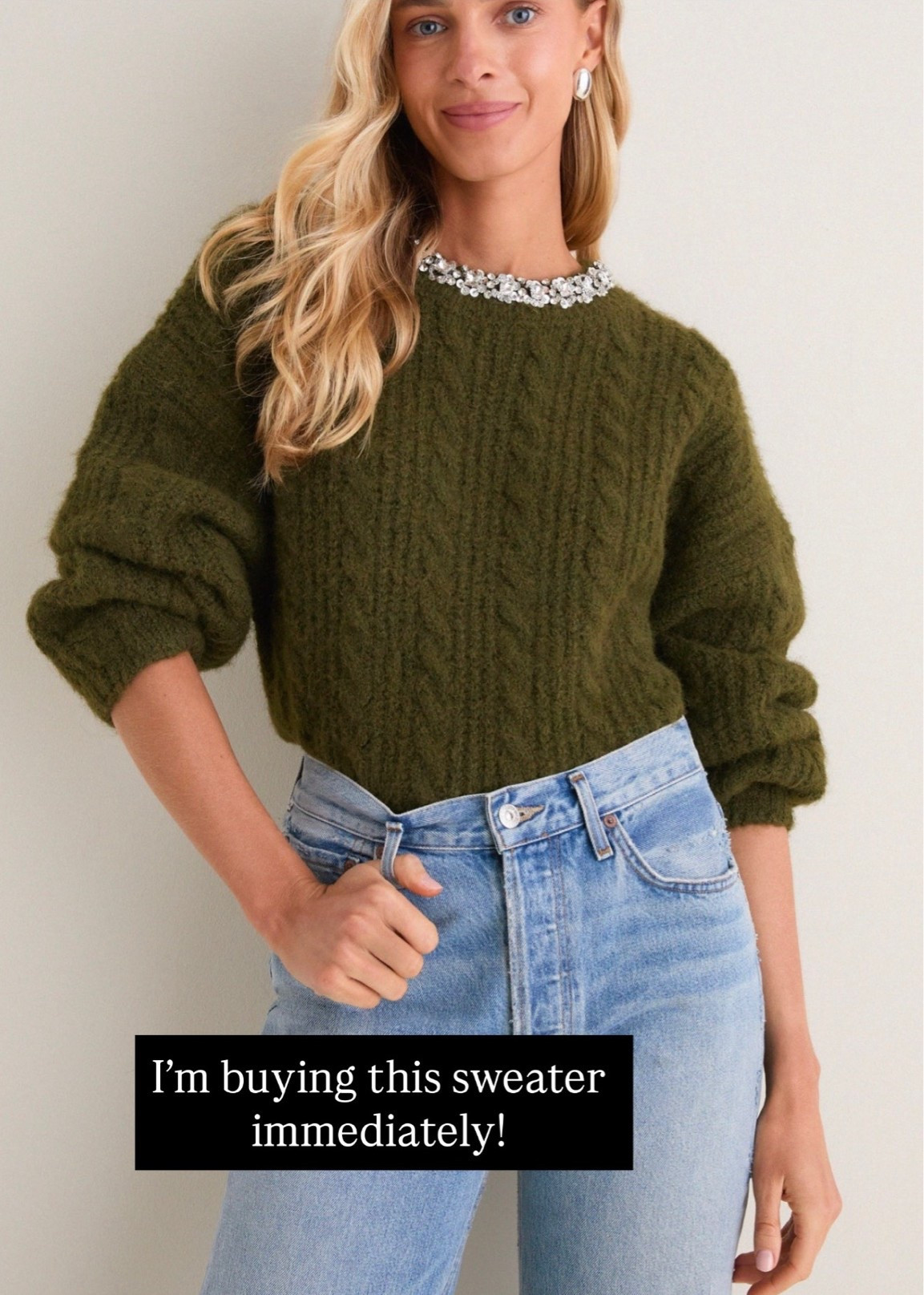 I’m loving this olive crewneck sweater!! The embellishment on the collar is so fun, perfect for any party and heading into holiday! Part of the Friends & Family sale with code FAMILY! 

Loverly Grey, Tuckernuck, sale alert, fall styling

#LTKootd #LTKSeasonal #LTKSaleAlert