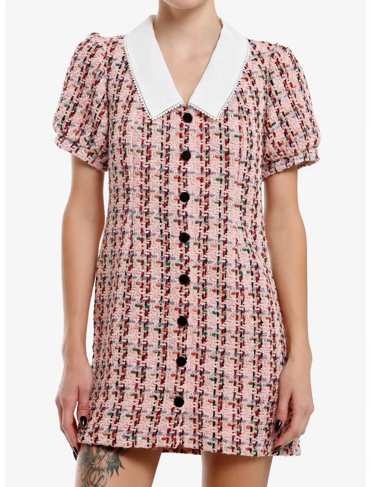 Pink Tweed Collar Dress | Hot Topic