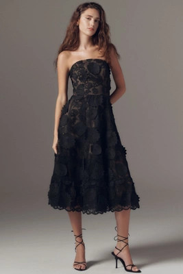 Dress The Population Kailyn Strapless Fit & Flare Midi Dress | Anthropologie (US)