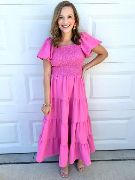The most stunning Amazon dress that is perfect for summer, resort wear, wedding guest dress or beach outfit! I love this puff sleeve tiered dress that comes in so many color options!! 