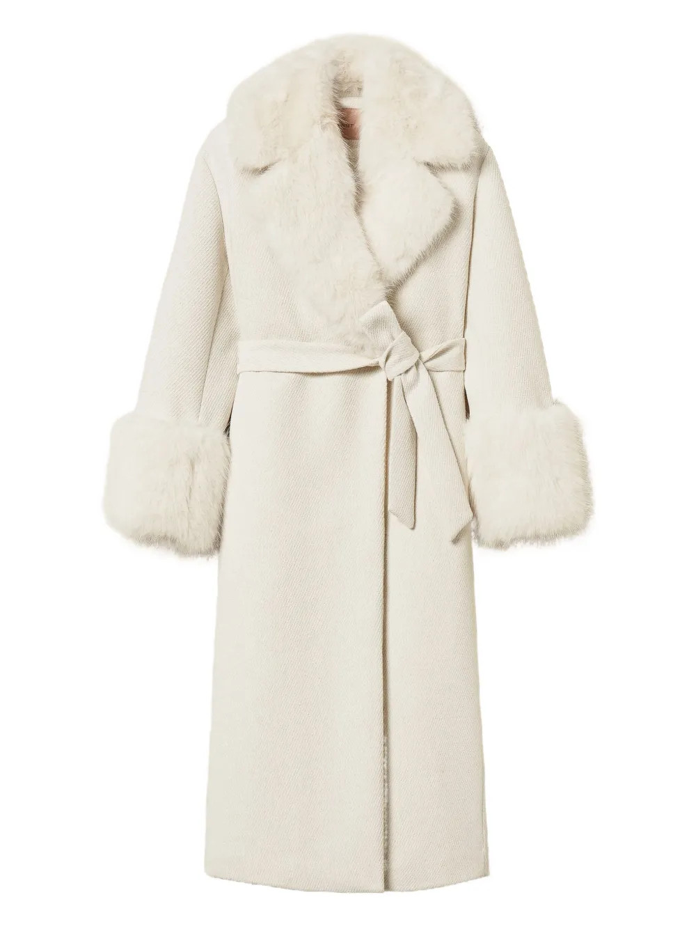 faux-fur-trimmed belted coat | Farfetch Global