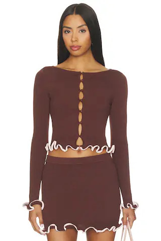 Lovers and Friends Bella Cardigan in Brown. - size M | Revolve Clothing (Global)