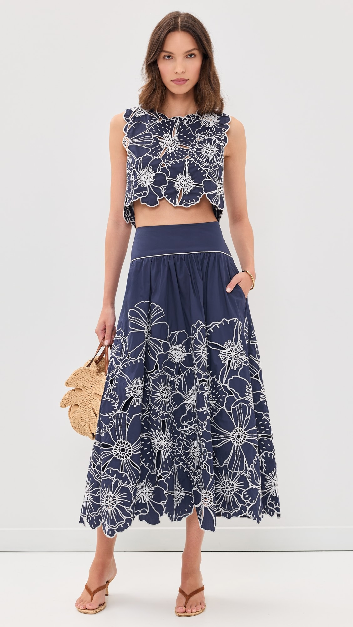 Flowers Richelieu Blue Skirt | Shopbop