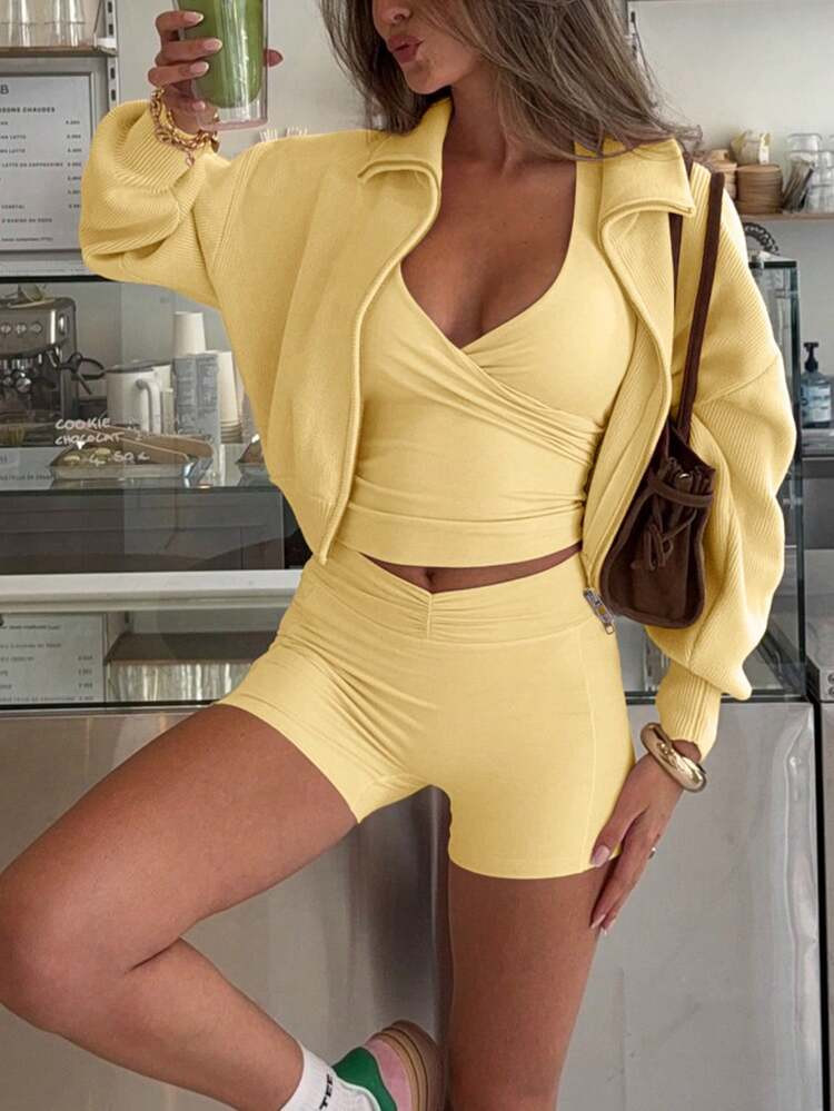 Soltrb Retro Zip-Up Cardigan Sweater For Women | SHEIN