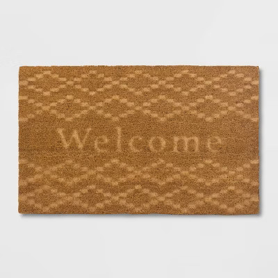 Etched Welcome Doormat Beige - Threshold™ | Target