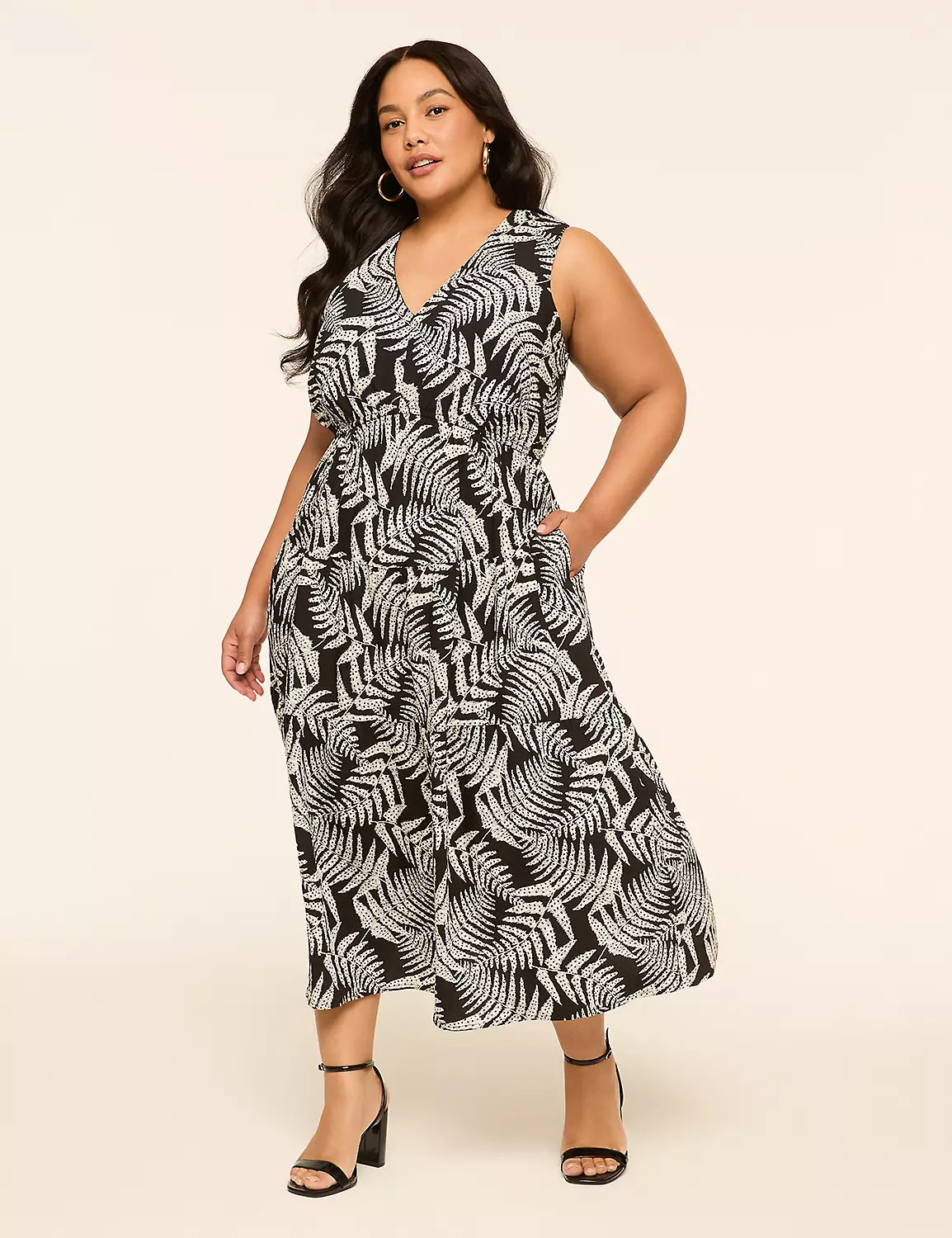 Sleeveless V-Neck Midi Dress | LaneBryant | Lane Bryant (US)