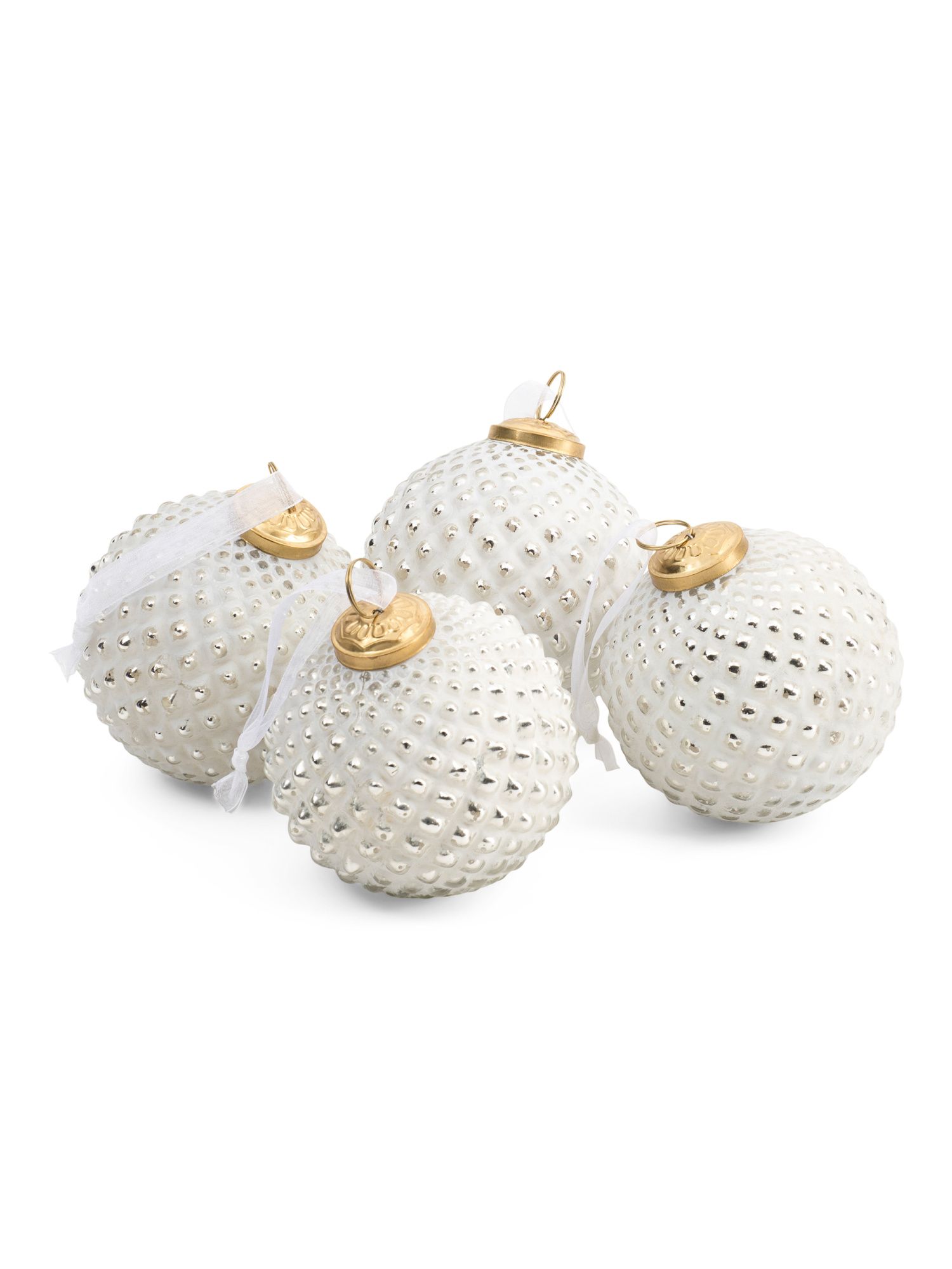 Set Of 4 4in Hobnail Ornaments | Marshalls