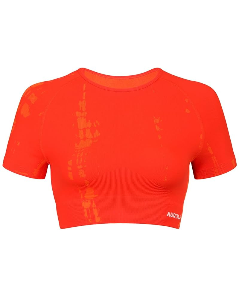 AUROLA Serpent Snake Seamless Workout T-Shirts for Women,Short Sleeve Crop Top Gym Yoga Athletic ... | Amazon (US)