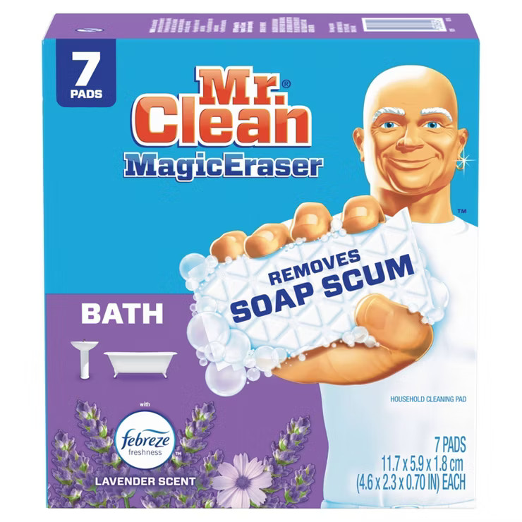 Mr. Clean Magic Eraser Bath Cleaning Pads with Durafoam - Lavender - 7ct | Target