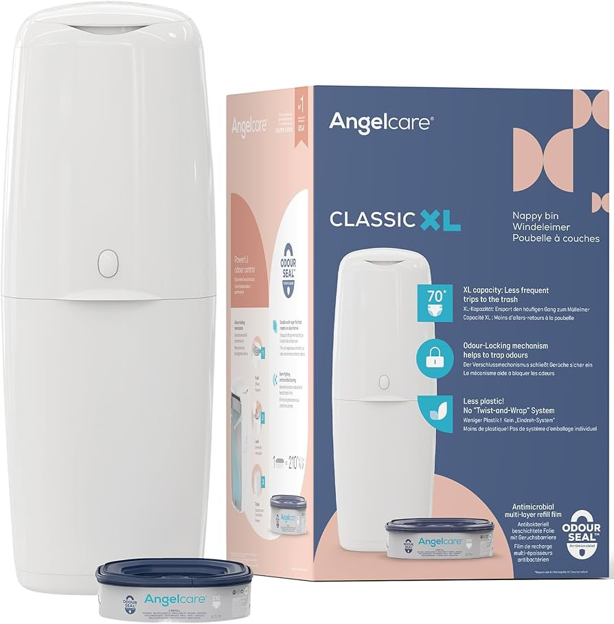 Angelcare Classic XL Nappy Bin - holds up to 70 nappies \u2013 simple no twist refills \u2013 for... | Amazon (UK)