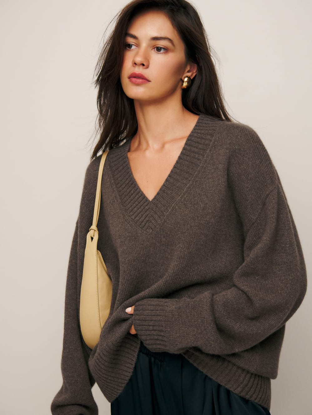 Jadey Oversized V-Neck Sweater | Reformation (Global)