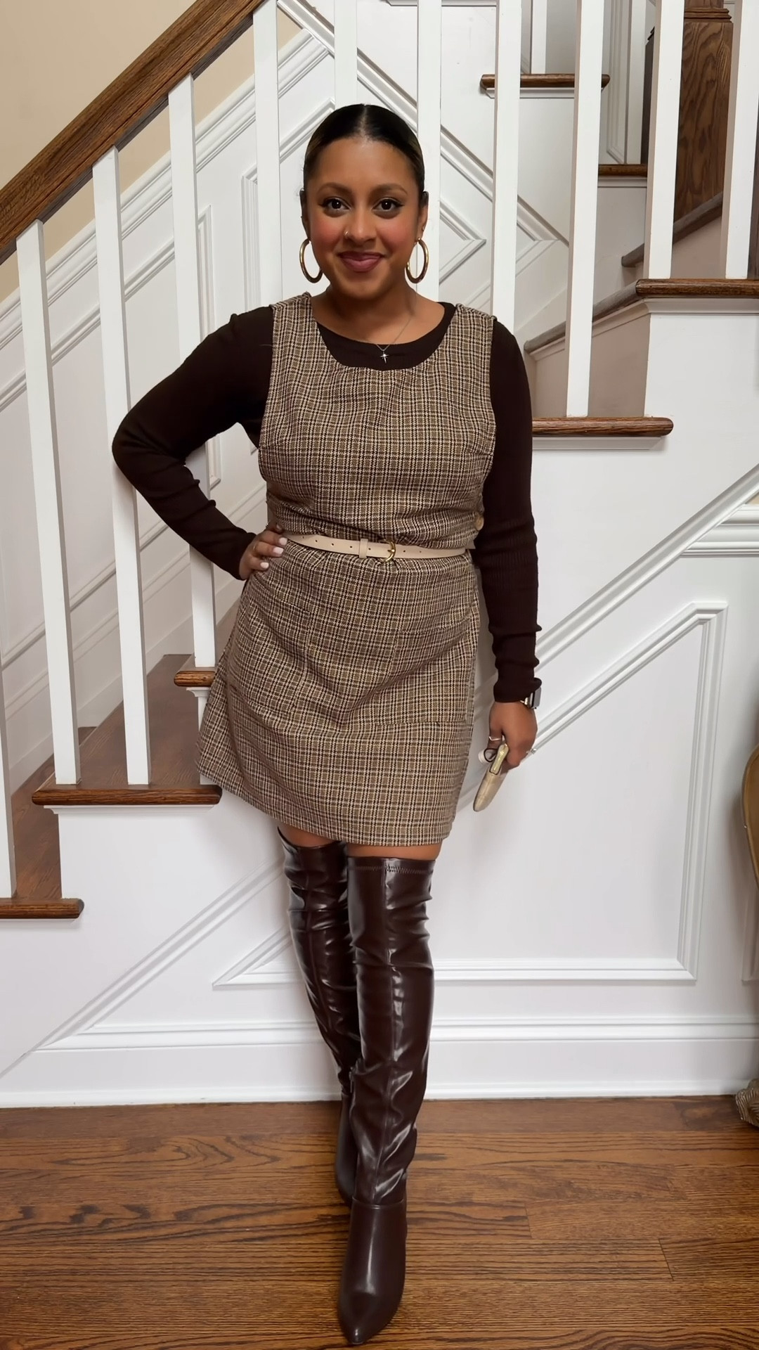 Obsessed with this adorable brown houndstooth smock dress! 🍂 Perfect for Thanksgiving vibes! #FallFashion #ThanksgivingStyle

#LTKSeasonal #LTKootd #LTKHoliday