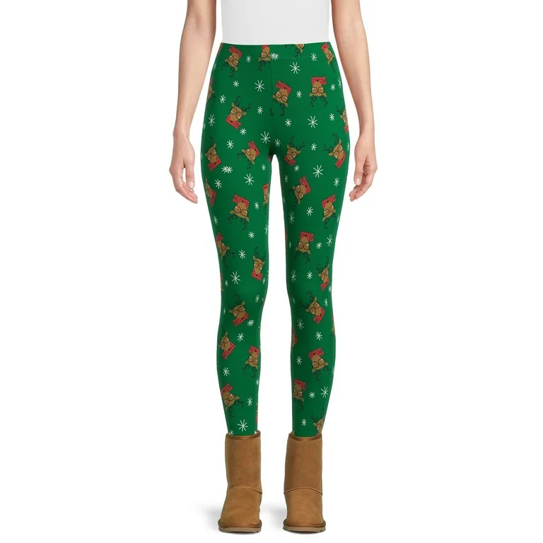 No Boundaries Juniors Holiday Print Leggings | Walmart (US)