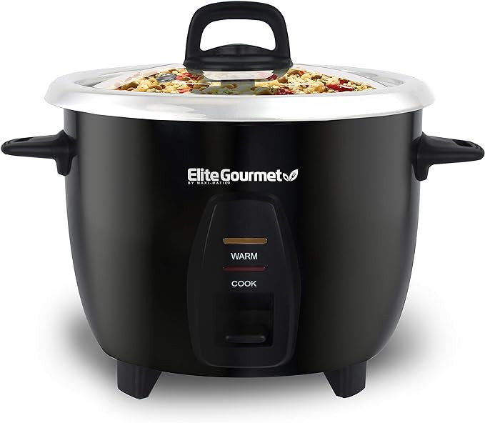 Elite Gourmet ERC2010B Electric Rice Cooker with Stainless Steel Inner Pot Makes Soups, Stews, Po... | Amazon (US)