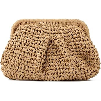 Straw Clutch Purses for Women Small Woven Dumpling Bag Summer Beach Clutch Wicker Crossbody Purse... | Amazon (US)