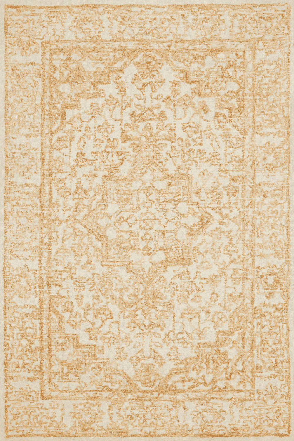 Annie Hooked White & Gold Rug | Burke Decor