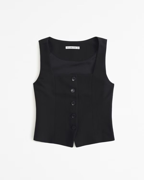 The A&F Mia Tailored Vest Squareneck Set Top | Abercrombie & Fitch (UK)
