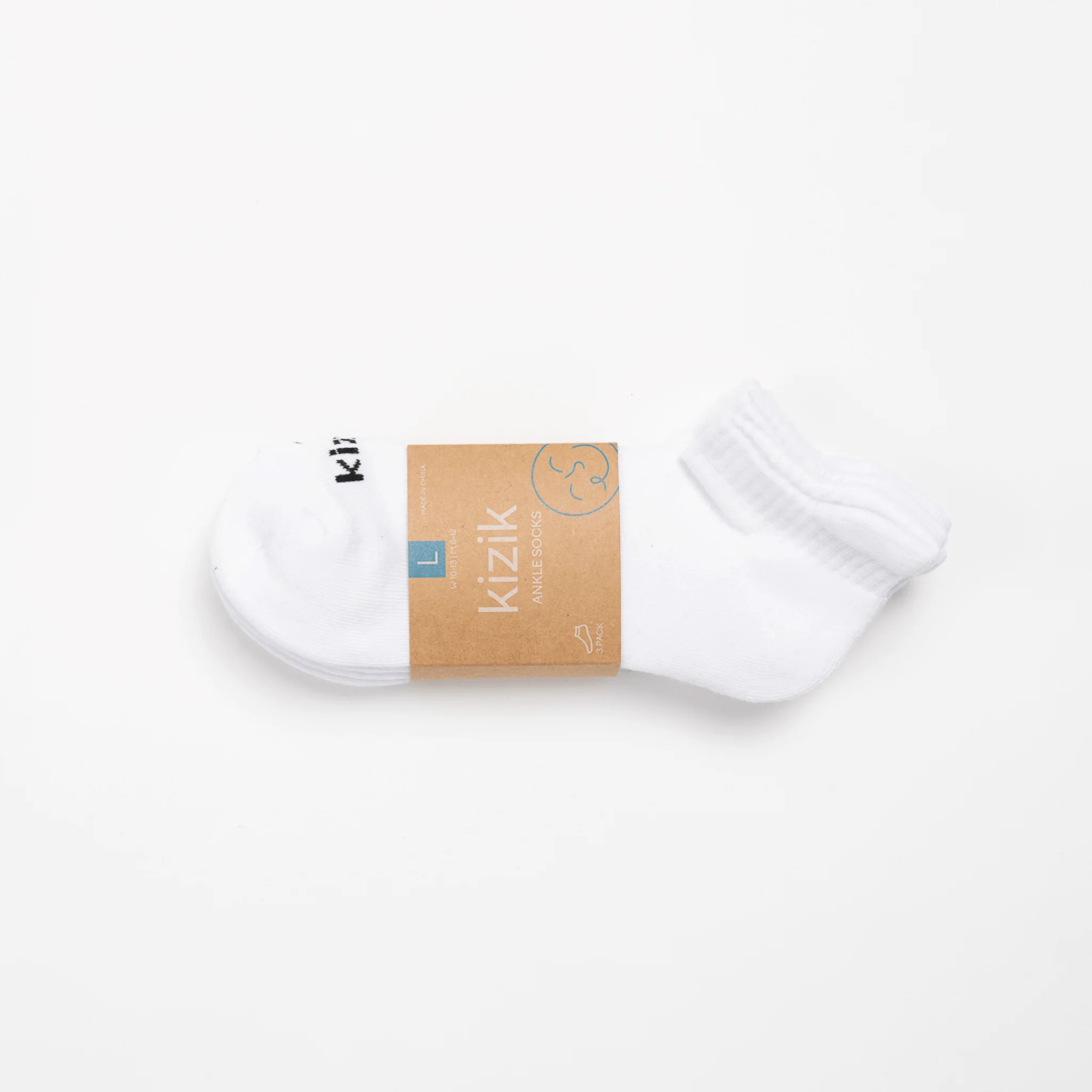 Kizik Ankle Socks - White - 3 Pack | Kizik