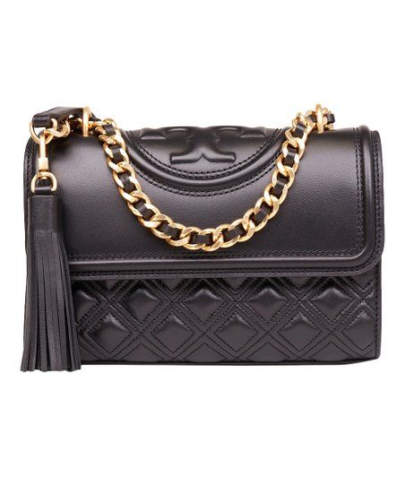 Tory Burch Black Small Fleming Convertible Leather Shoulder Bag | Zulily