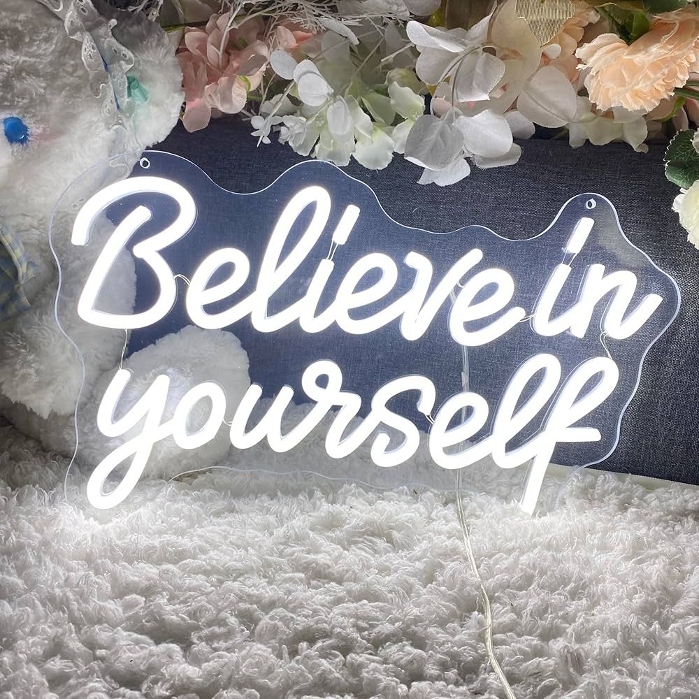 ZPLNOSIN Believe in Yourself Neon Sign for Wall Decor, LED Neon Light Sign Light Up Sign USB Powe... | Amazon (US)
