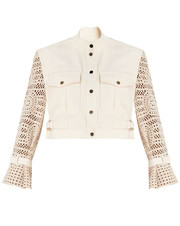 Aylin Crochet-Sleeve Jacket | Veronica Beard