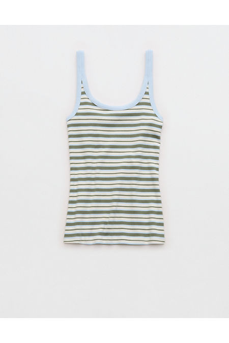 Aerie Reset Scoop Neck Tank Top Women's Soft Muslin L | Aerie